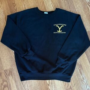 Yellowstone Dutton Ranch Black Crewneck Sweatshirt